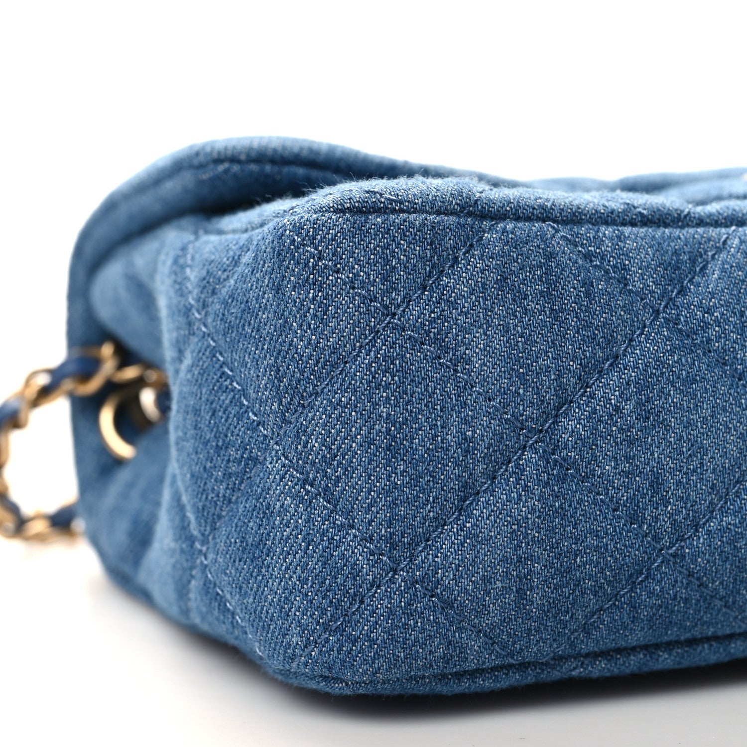 Chanel Denim Quilted Mini Pearl Crush Rectangular Flap Blue 9 of 11