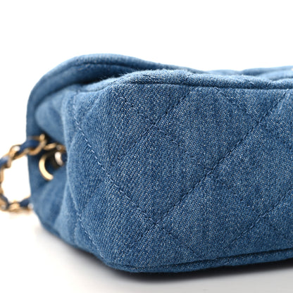 Chanel Denim Quilted Mini Pearl Crush Rectangular Flap Blue 9 of 11