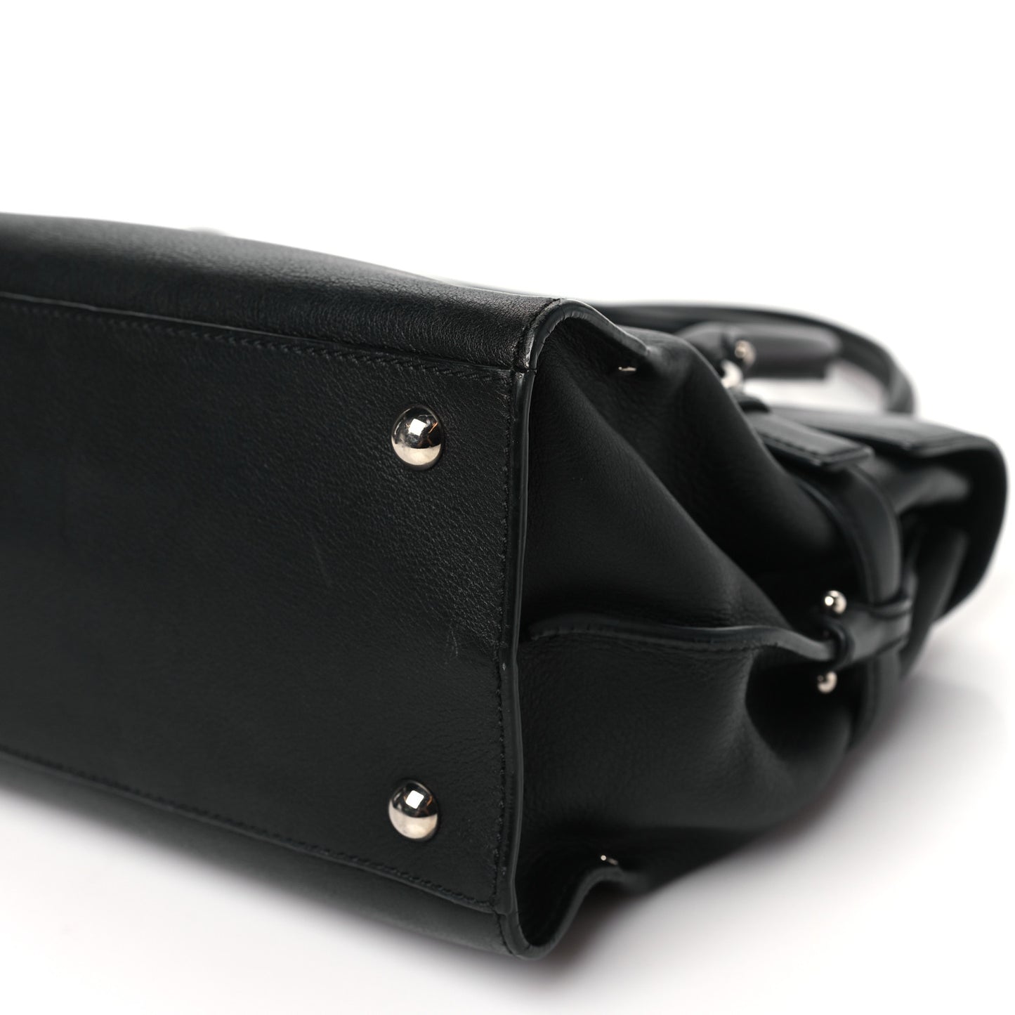 Calfskin Gancini Top Handle Satchel Black