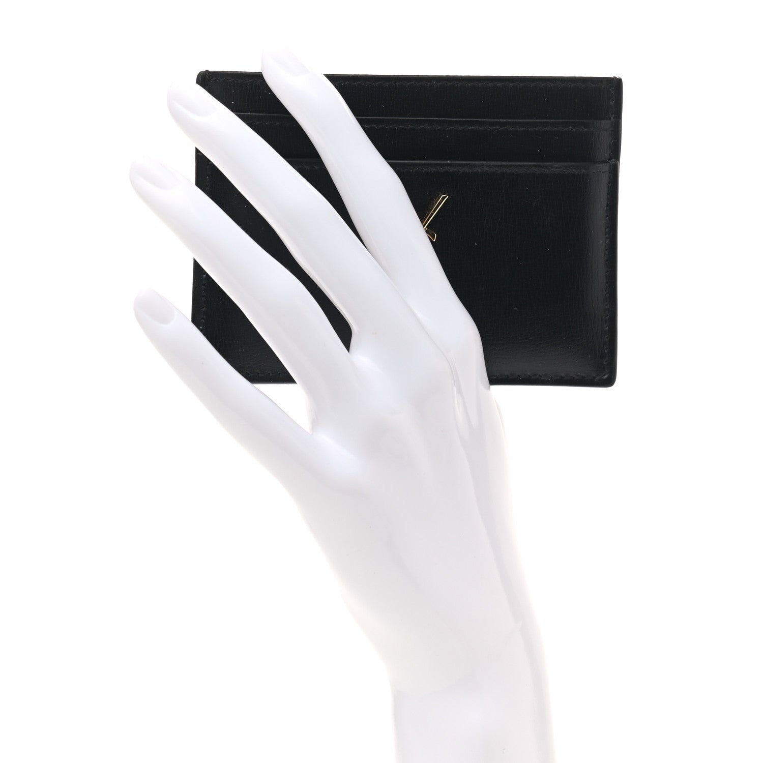 Saint Laurent Calfskin Monogram Credit Card Case Black 2 of 5