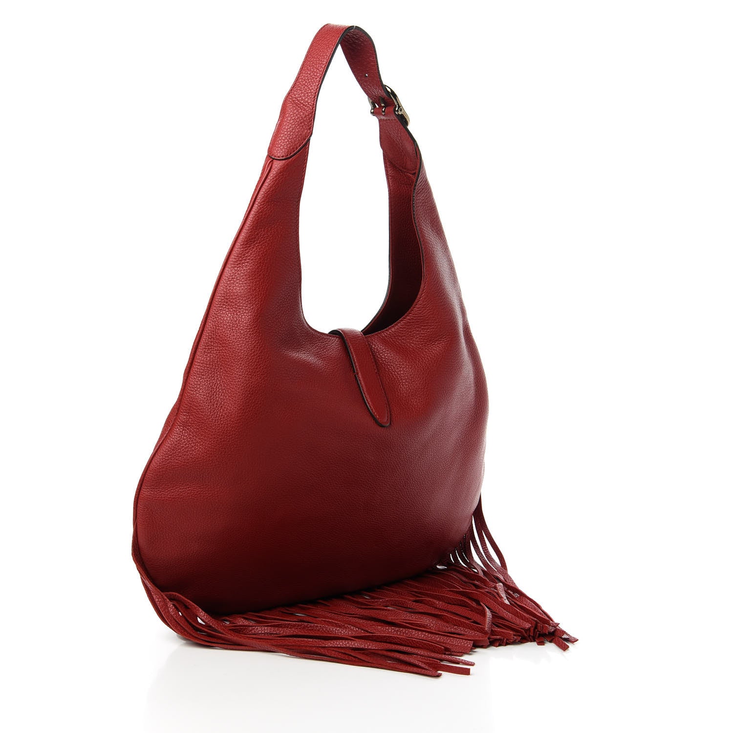 Gucci Cellarius Calfskin Large New Jackie Nouveau Fringe Hobo Red Flame 3 of 10
