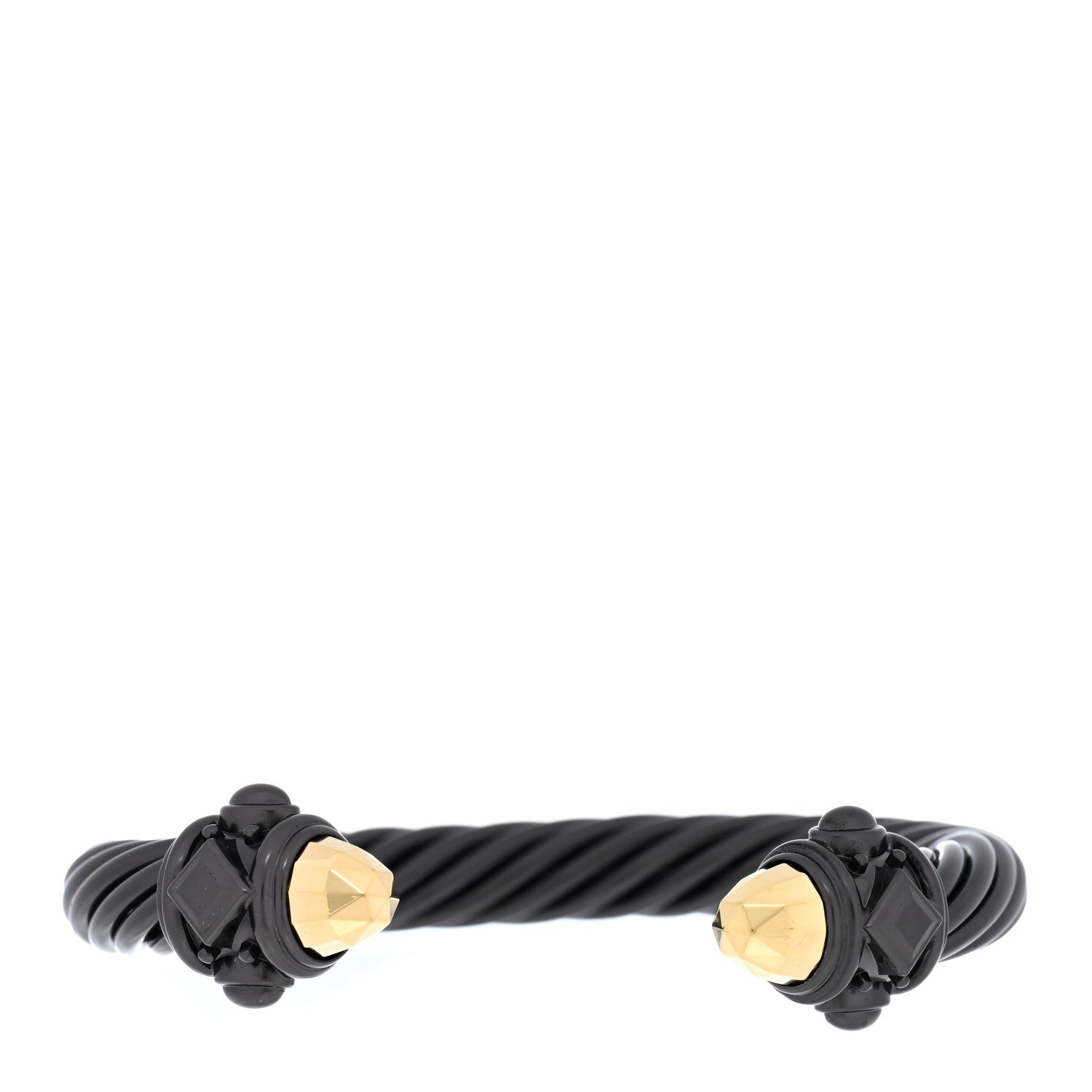 David Yurman Aluminum 10mm Renaissance Cable Bracelet Black Gold 1 of 3
