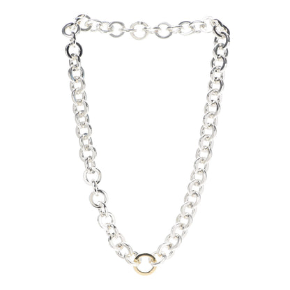 Tiffany Sterling Silver 18K Yellow Gold Circle Link Necklace 3 of 5