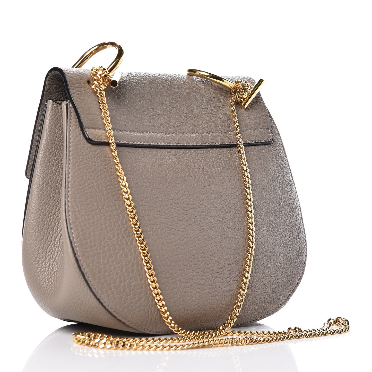 Grained Lambskin Drew Shoulder Bag Motty Grey