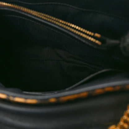 Saint Laurent Calfskin Y Quilted Monogram Small Loulou Chain Satchel Leopard 5 of 14