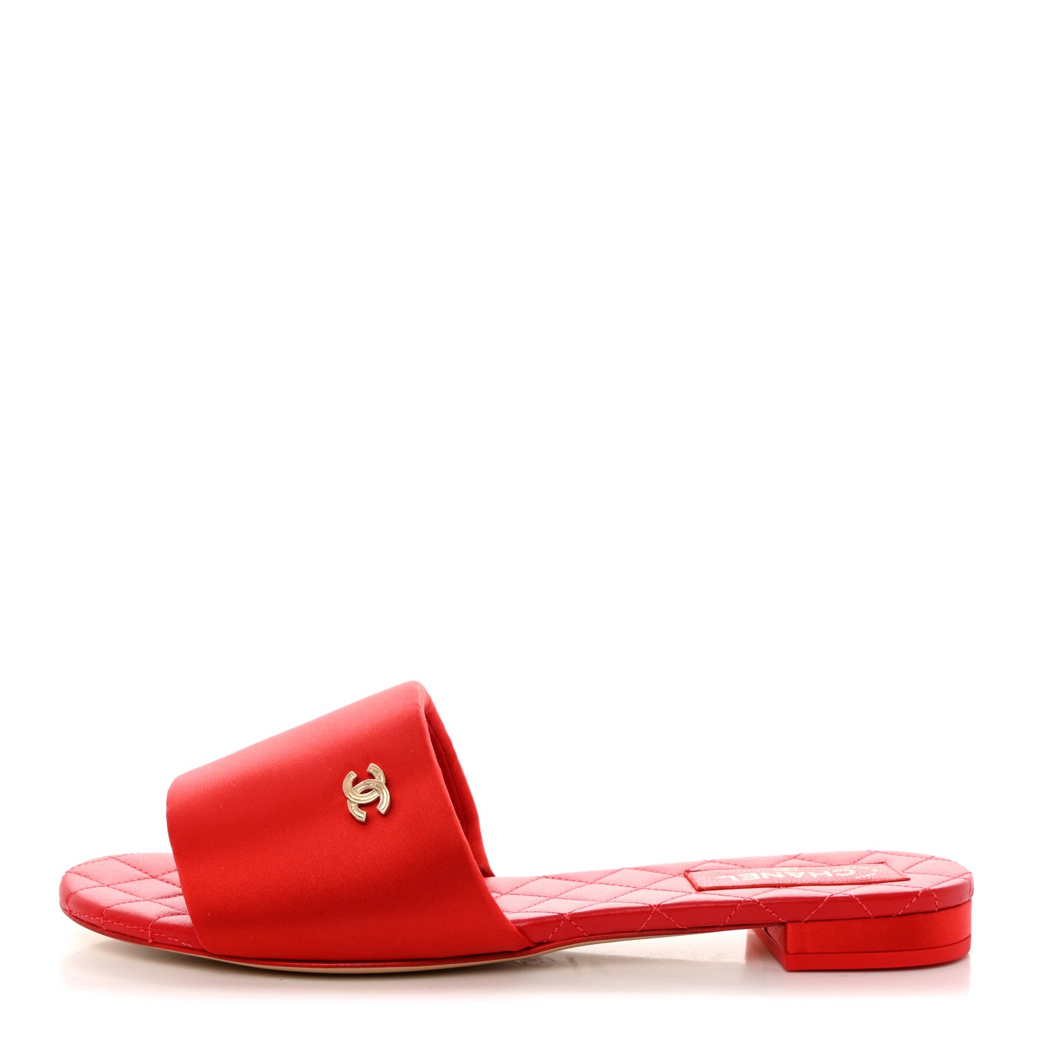 Chanel Satin Mule Sandals 40.5 Red 1 of 8