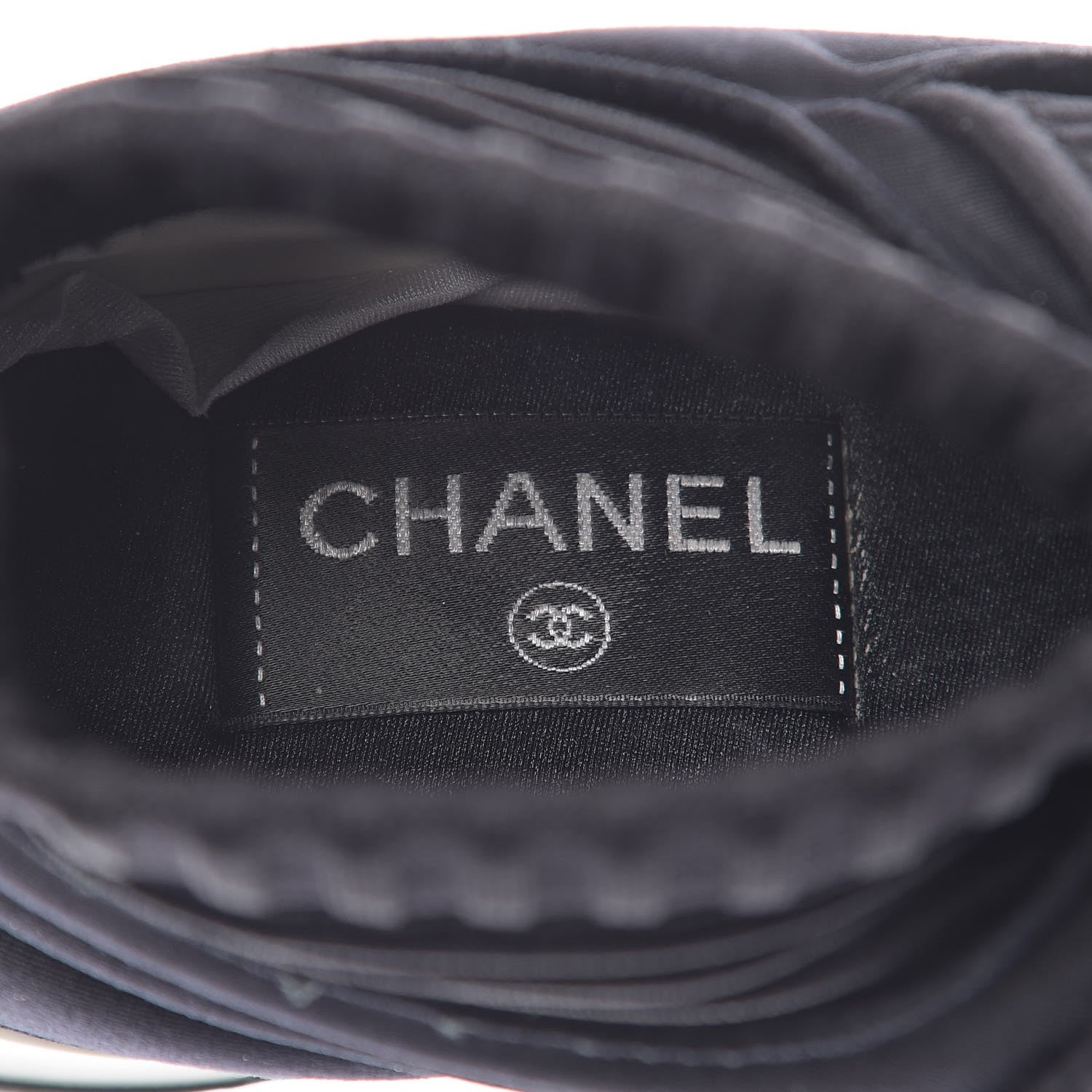 Chanel Stretch Fabric CC Sneakers 36 Black 6 of 8