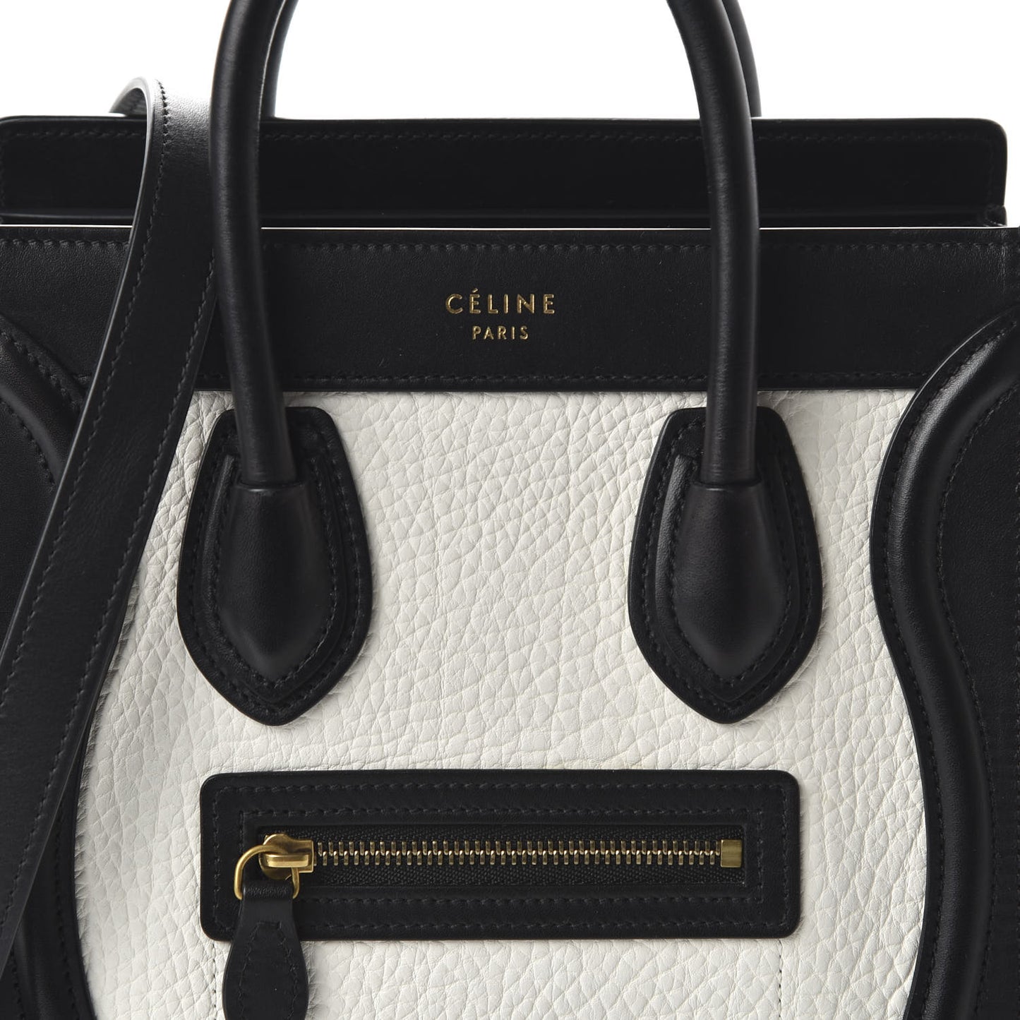 Bullhide Calfskin Nubuck Bi-Color Nano Luggage Black White