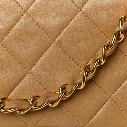 Chanel Lambskin Quilted Medium Double Flap Beige 12 of 14
