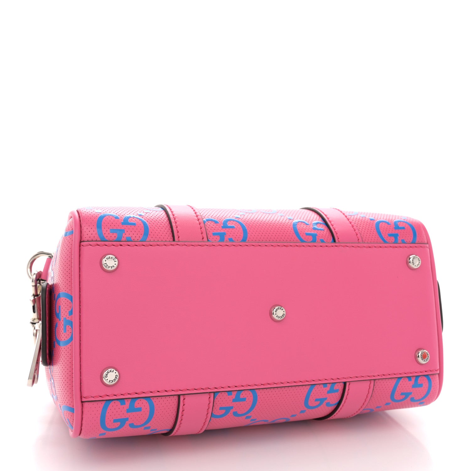 Gucci Calfskin GG Tennis Bi-Color Embossed Mini Duffle Bag Modern Fucsia Modern Blue 4 of 10