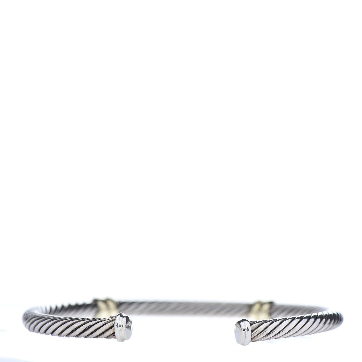 Sterling Silver 18K Yellow Gold 4mm Double Station Cable Bracelet