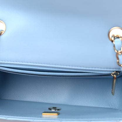Chanel Lambskin Quilted Mini Rectangular Flap Light Blue 5 of 10
