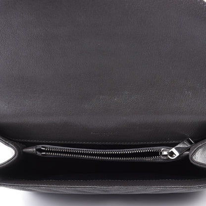 Saint Laurent Sheepskin Matelasse Chevron Monogram Medium College Bag Asphalt 4 of 4