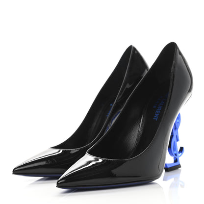 Saint Laurent Patent Opyum 110 Pumps 36 Black Blue 3 of 10