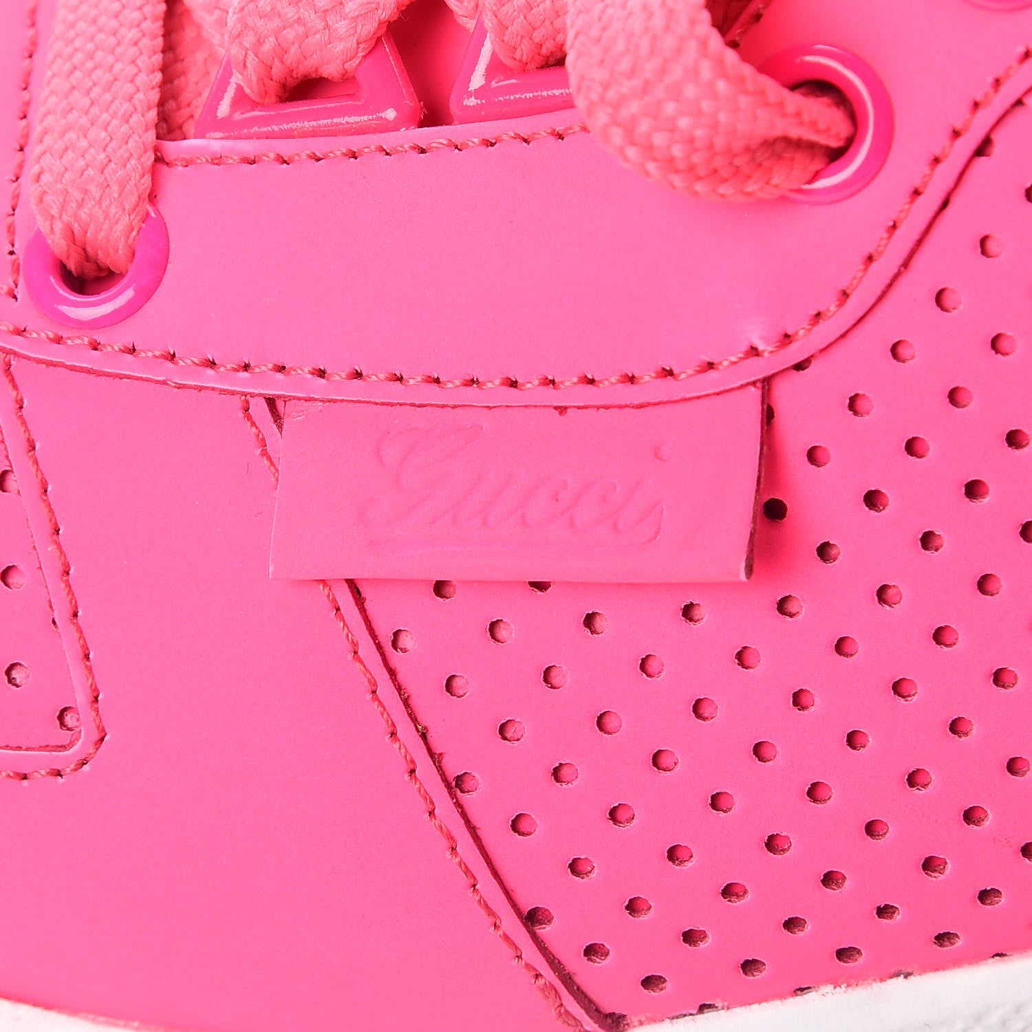 Gucci Calfskin Sneakers 37 Neon Pink 12 of 13