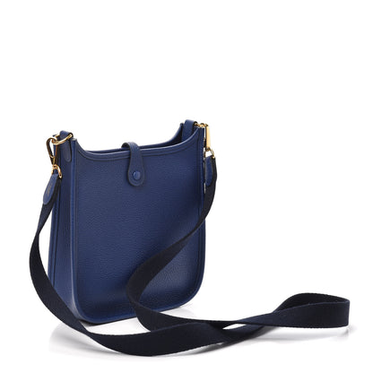 Hermes Taurillon Clemence Amazone Evelyne TPM Blue Saphir Blue Indigo 3 of 9