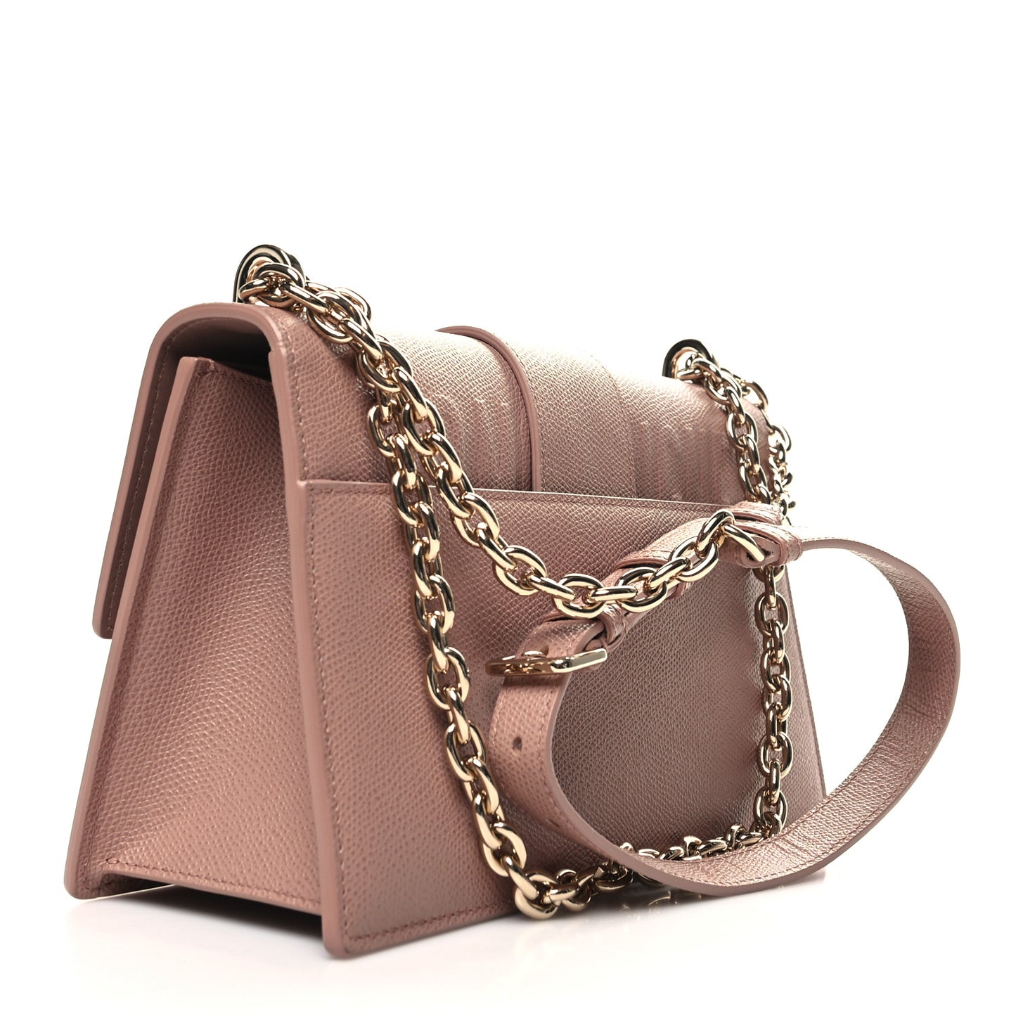 Grained Calfskin Embossed 30 Montaigne Chain Flap Bag Blush