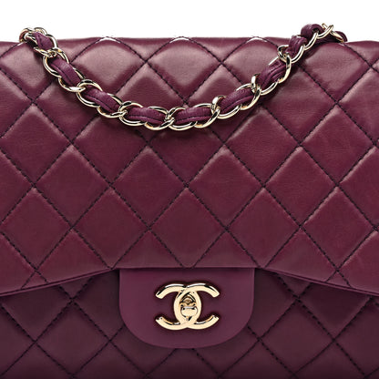 Chanel Lambskin Quilted Jumbo Single Flap Purple 7 of 9