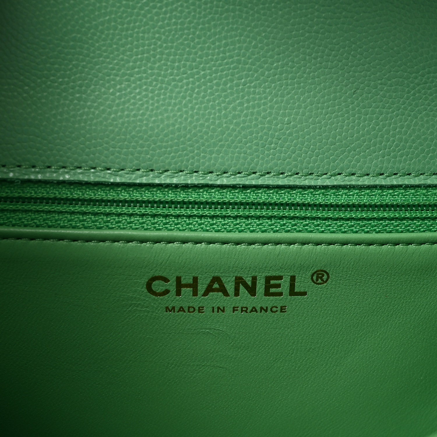 Chanel Caviar Quilted Medium Sweet Classic Flap Green 6 of 10