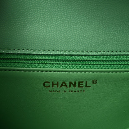 Chanel Caviar Quilted Medium Sweet Classic Flap Green 6 of 10