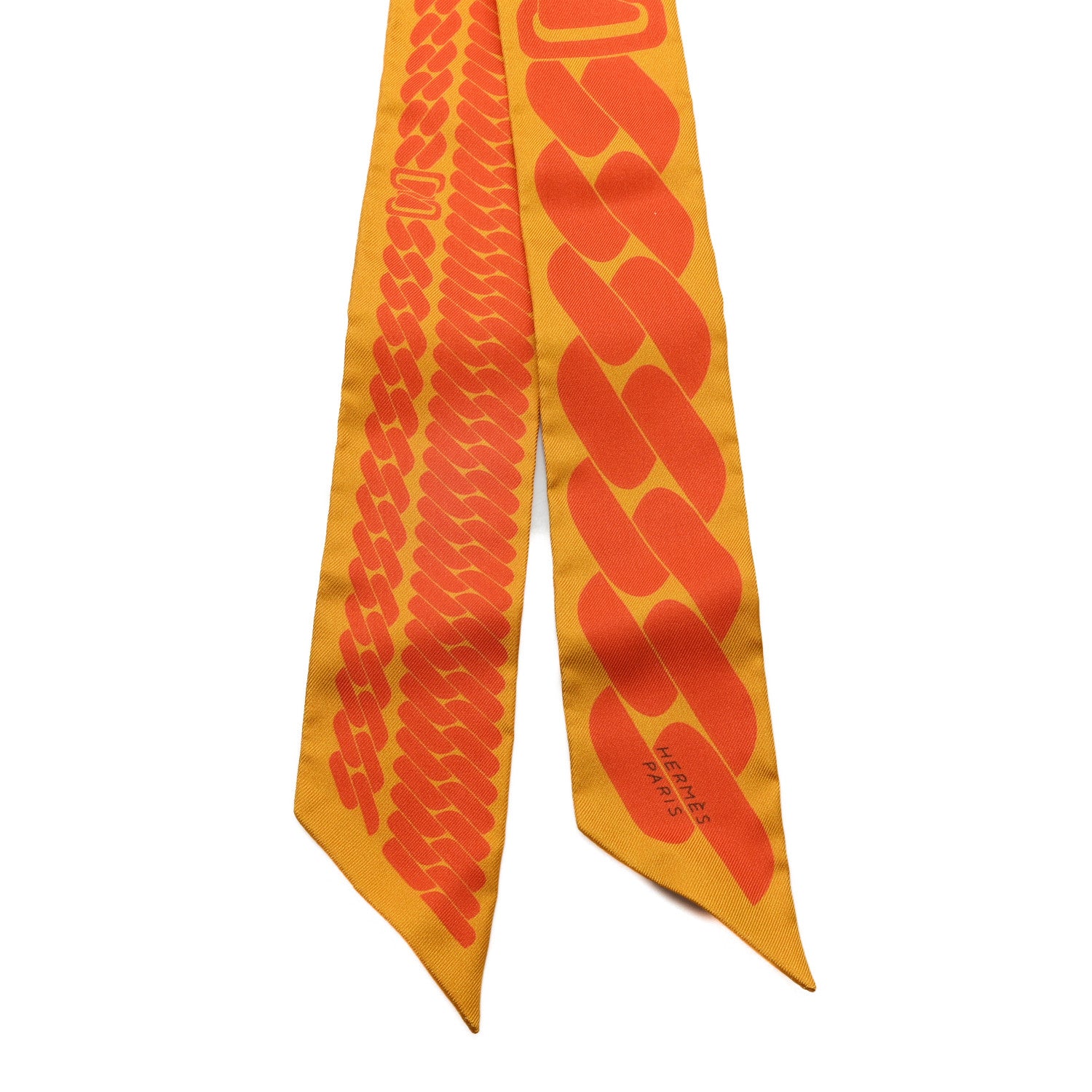 Hermes Silk Clic C'est Noue Twilly Jaune d'Or Orange 2 of 3