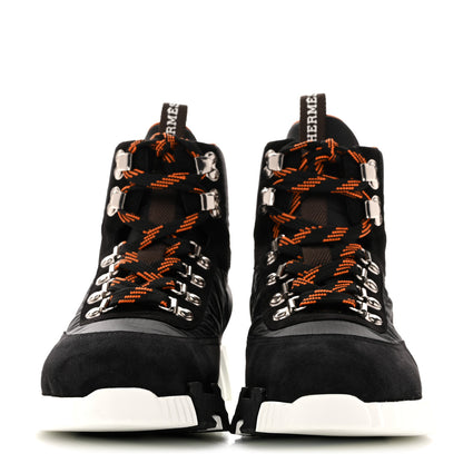 Hermes Suede Goatskin Nylon Klimb Sneakers 38 Black 3 of 9