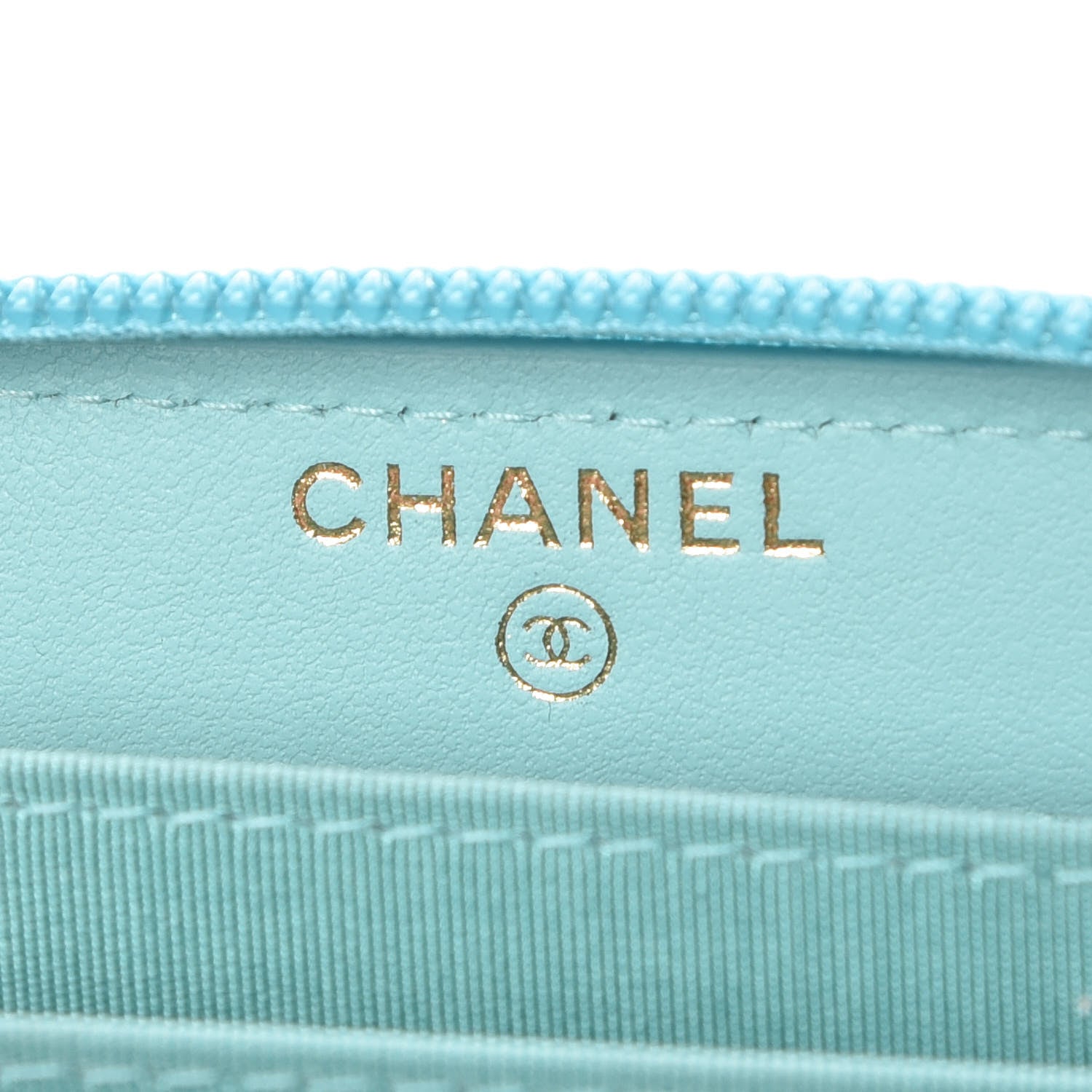 Chanel Caviar Quilted Boy Zip Around Card Holder Light Blue 6 of 11