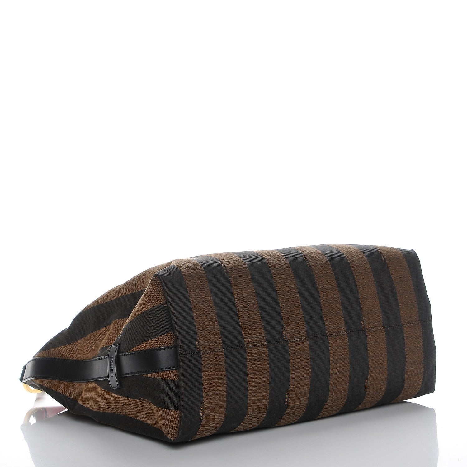 Fendi Pequin Cuoio Vegetale Large Hobo Tobacco Rosso Black 4 of 7