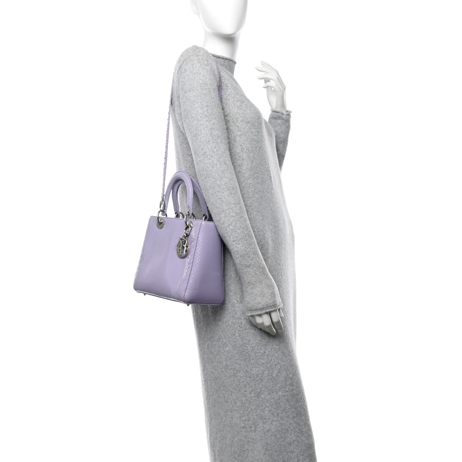 Christian Dior Snakeskin Medium Lady Dior Purple 2 of 13