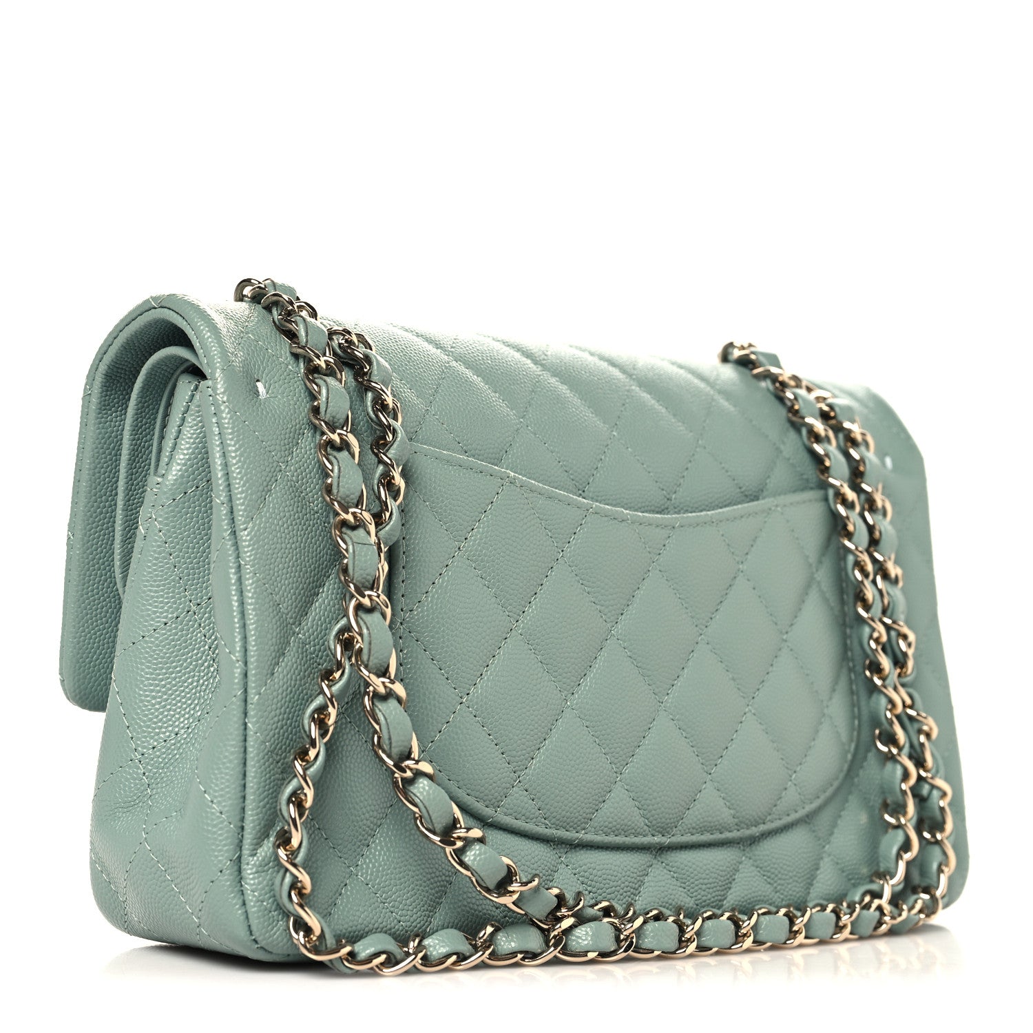 Chanel Caviar Quilted Medium Double Flap Dark Green 3 of 11