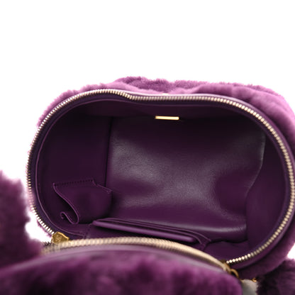 Chanel Shearling Lambskin Quilted Small Vanity Case Purple 5 of 11