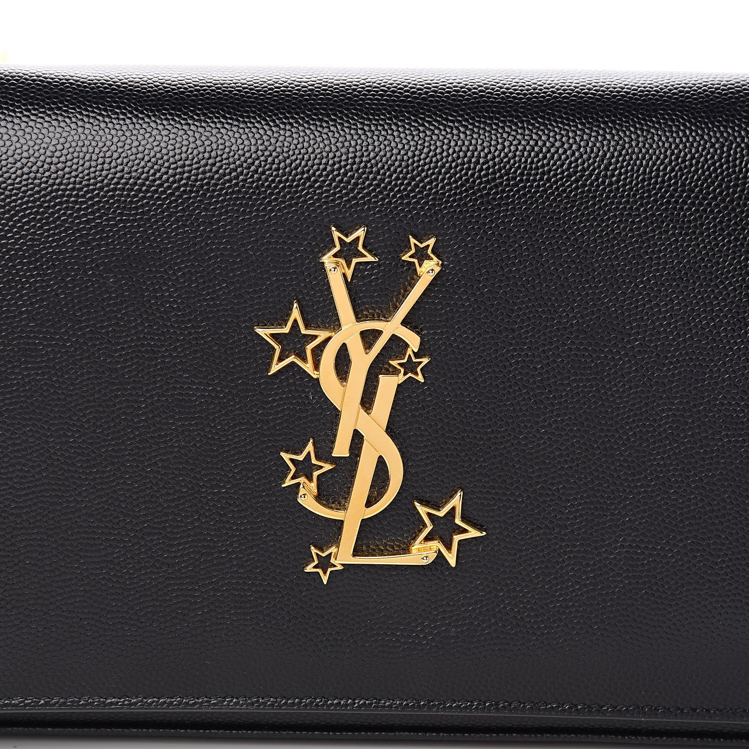 Saint Laurent Grain De Poudre Star Studded Monogram Wallet on Chain Black 10 of 11