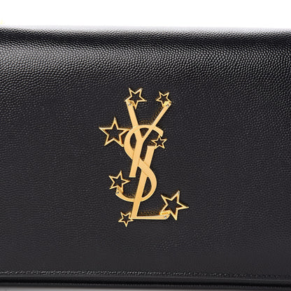Saint Laurent Grain De Poudre Star Studded Monogram Wallet on Chain Black 10 of 11