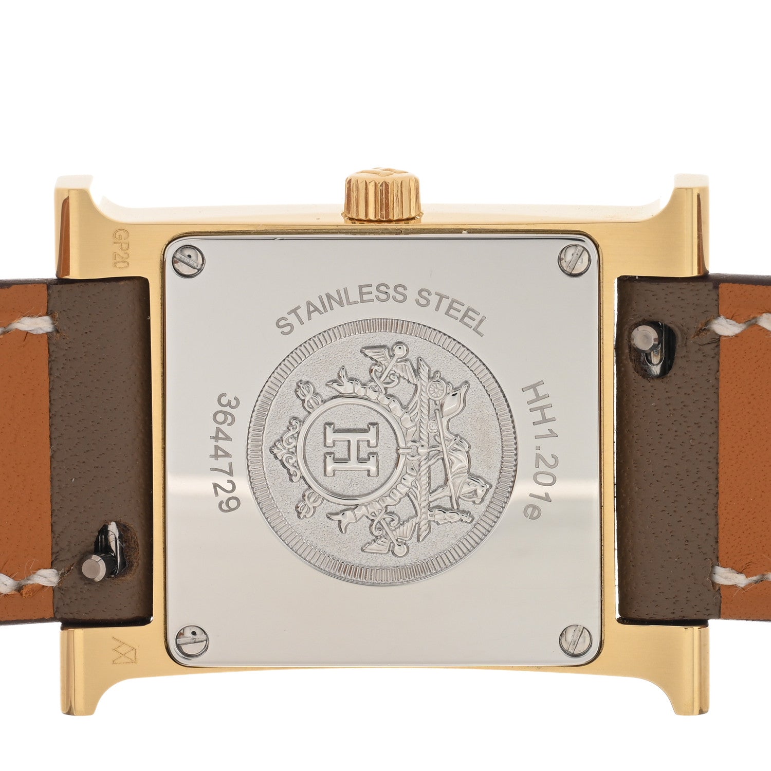 Hermes Stainless Steel Swift 21mm Heure H Hour Quartz Watch Etoupe 4 of 5