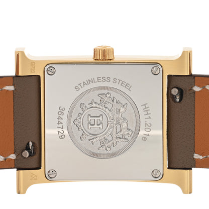 Hermes Stainless Steel Swift 21mm Heure H Hour Quartz Watch Etoupe 4 of 5