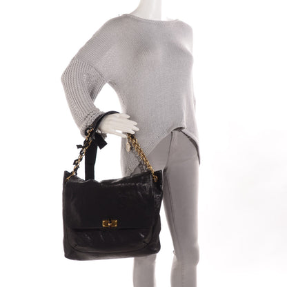 Lanvin Lambskin Large Happy Shoulder Bag Black 2 of 7