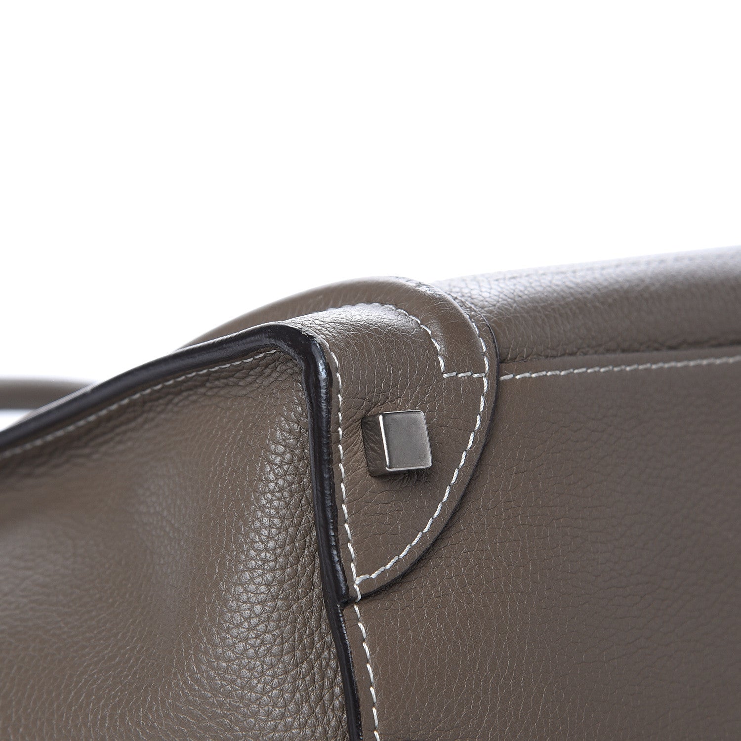 Celine Drummed Calfskin Micro Luggage Souris 10 of 16