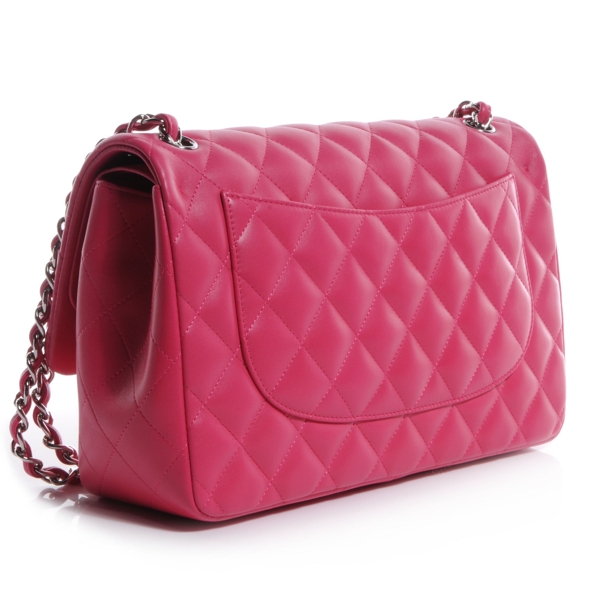 Chanel Lambskin Quilted Jumbo Double Flap Dark Pink 3 of 8