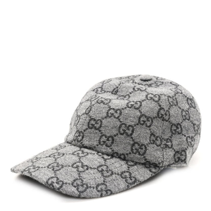 Gucci Covered Wool GG Monogram Baseball Hat M Grey Dark Grey Black 1 of 9