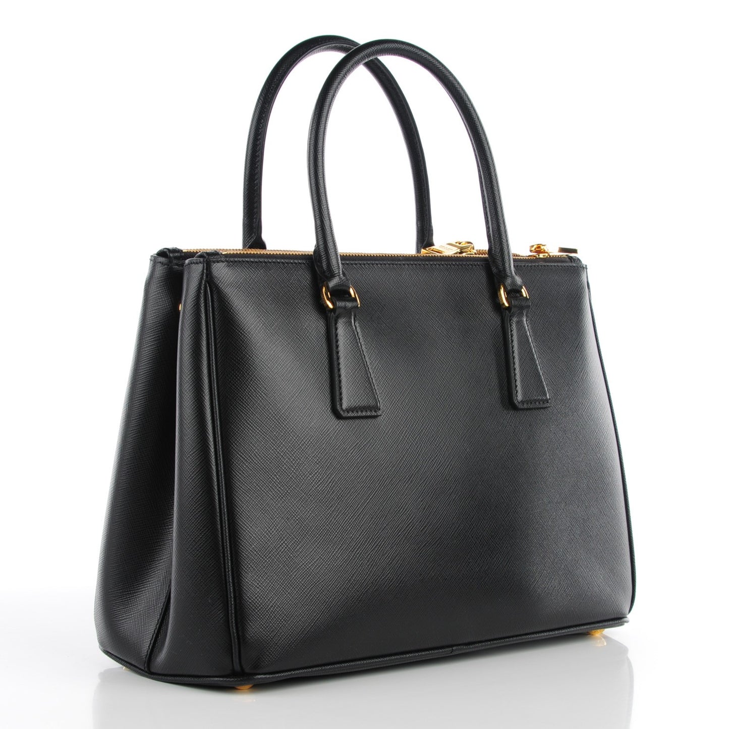 Saffiano Small Galleria Double Zip Tote Black