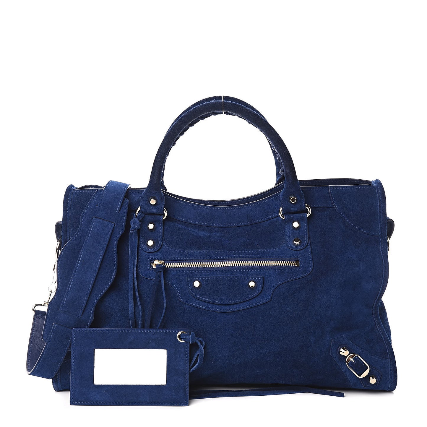 Baby Daim Suede Classic Gold Hardware City Bleu Pacifique