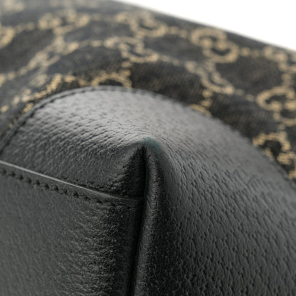Gucci Jacquard Black Denim GG Monogram Medium Ophidia Shopping Tote Black Ivory 11 of 11