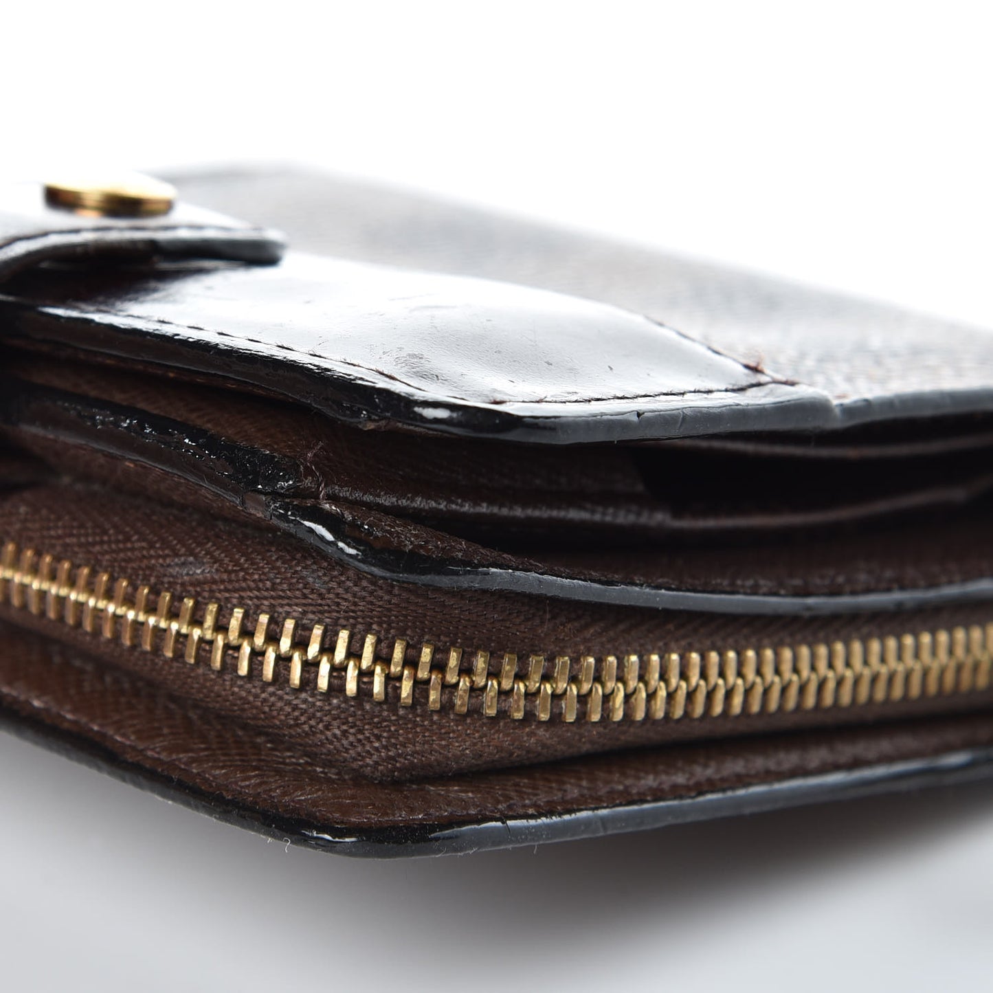 Damier Ebene Zippe Zipped Compact Wallet