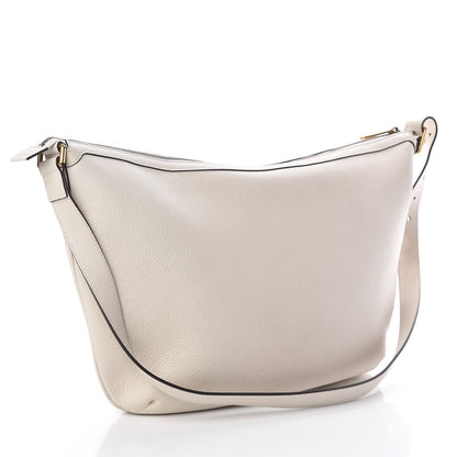 Gucci Grained Calfskin Logo Half Moon Hobo White 3 of 11