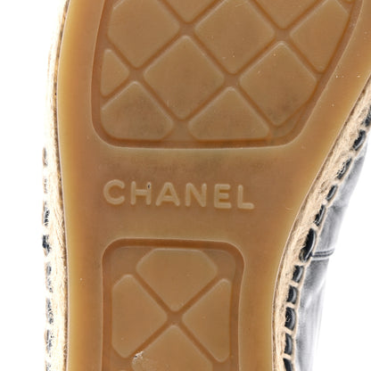 Chanel Lambskin CC Espadrilles 38 Navy Black 6 of 10