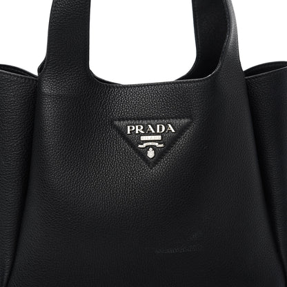 Prada Vitello Daino Soft Medium Dynamique Tote Black 12 of 15