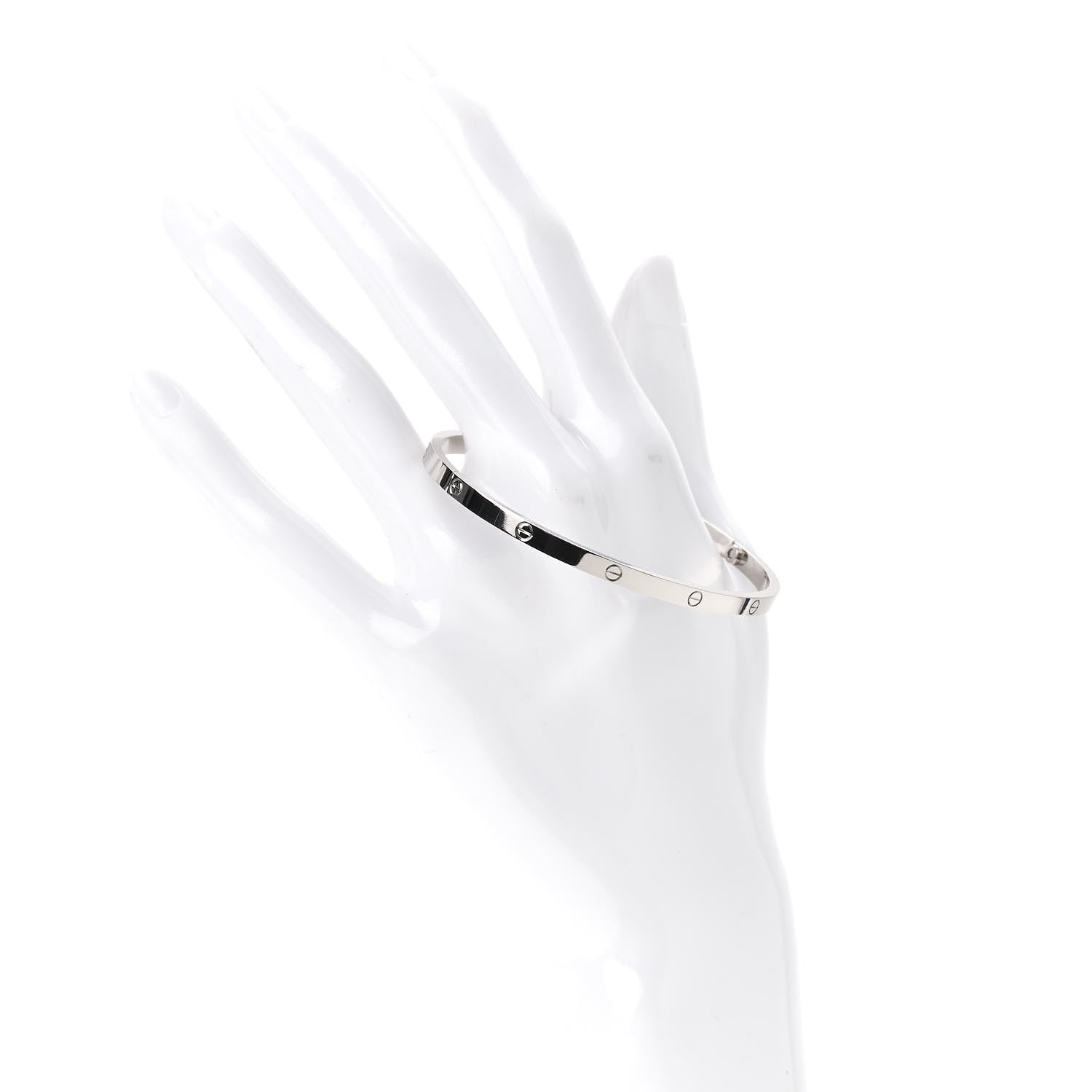 Cartier 18K White Gold Small LOVE Bracelet 19 2 of 6