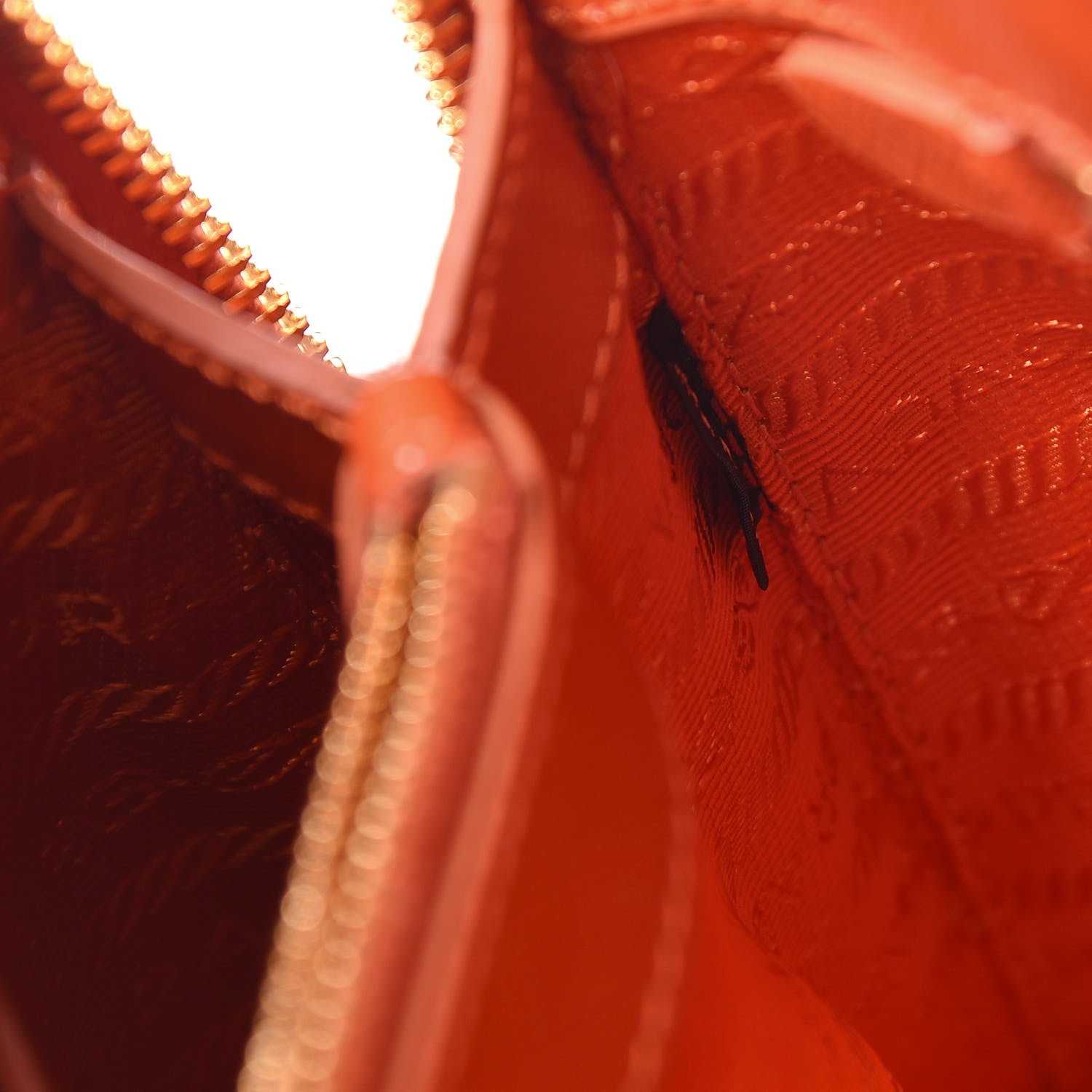 Prada Saffiano Vernice Small Promenade Tote Arancio 9 of 10