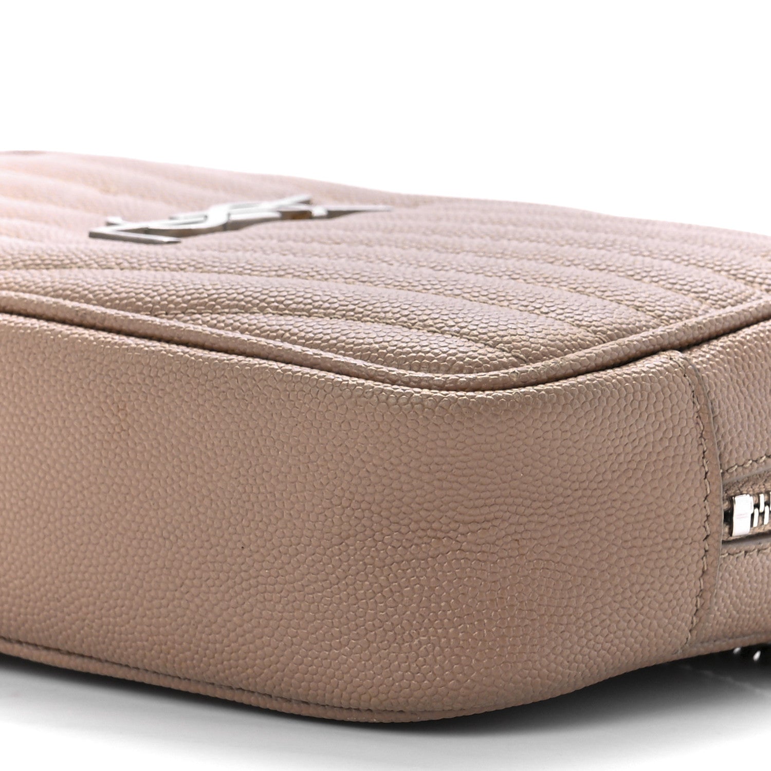 Saint Laurent Grain De Poudre Matelasse Monogram Mini Lou Camera Bag Dark Beige 9 of 12