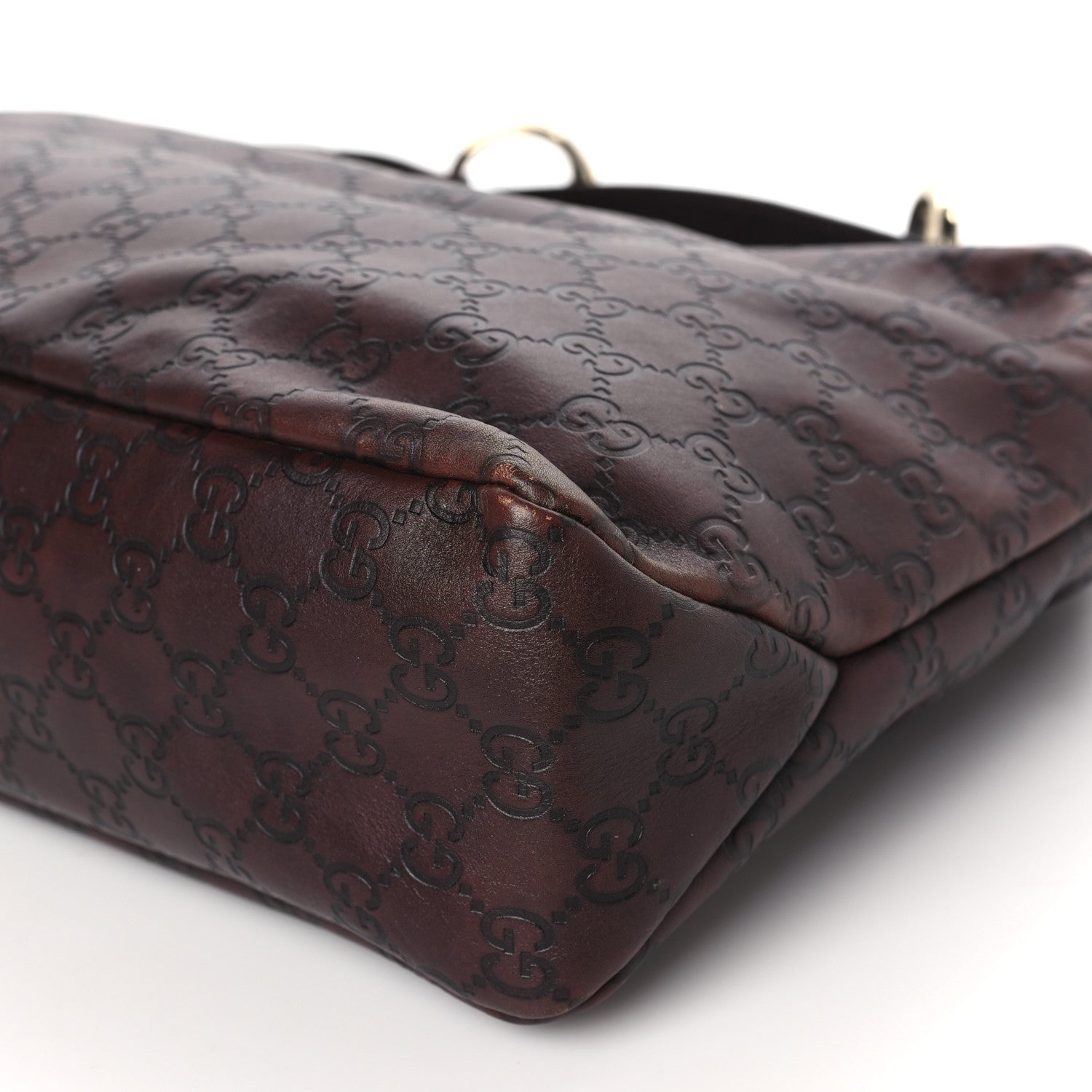 Gucci Guccissima Medium Horsebit Chain Hobo Dark Brown 10 of 11